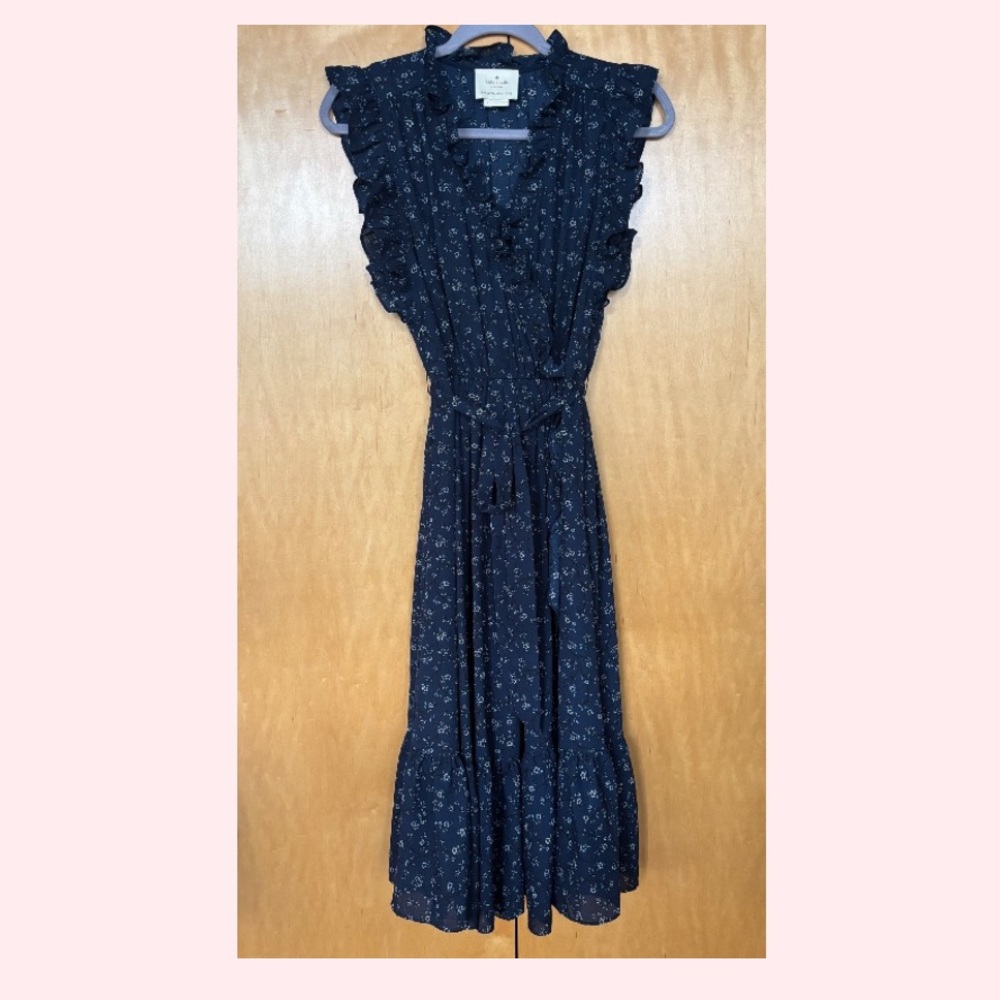 Kate Spade Blue Floral Belted Dress